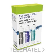 HIDRO-WATER - KIT CARTUCHOS QC3 ANTIBACTERIAS NELVA