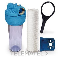 HIDRO-WATER - CARCASA TRANSPARENTE 1" + FILTRO+LLAVE+SOPORTE