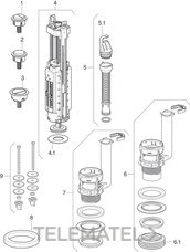 GEBERIT - PULSADOR MECANISMO SERIE 290 PARA DOBLE DESCARGA
